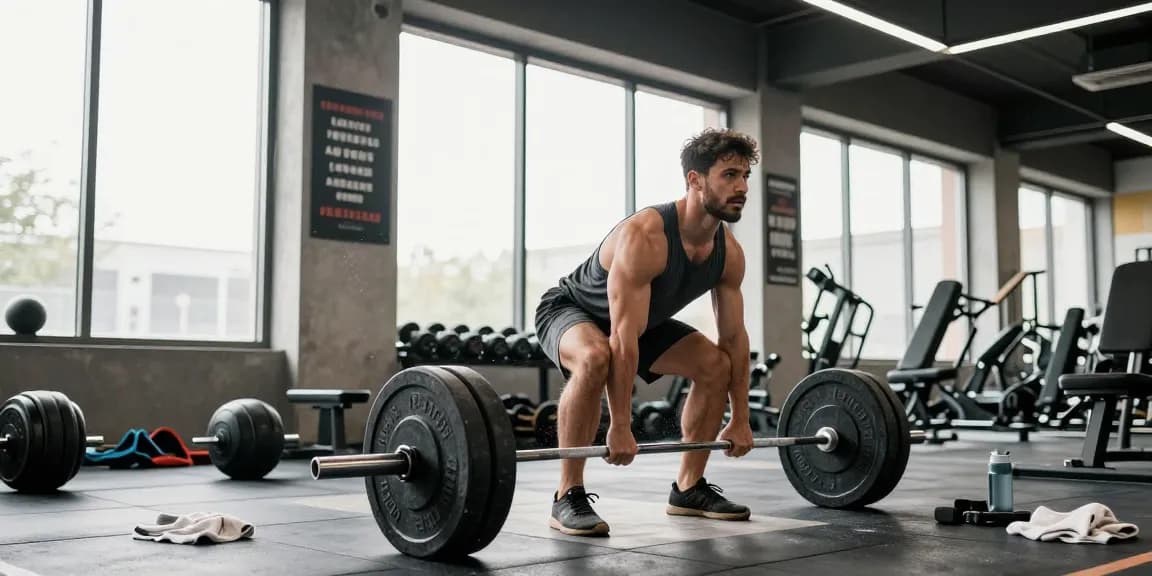 Intense workout in a contemporary gym showcasing Anabolika Shop products for bodybuilding.