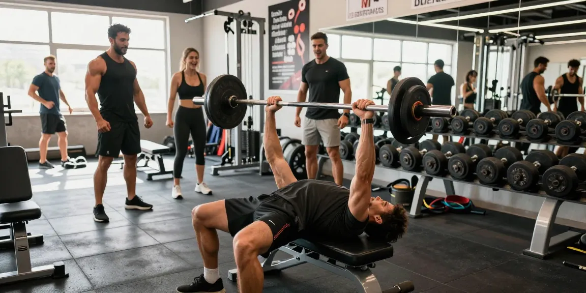 Steroide kaufen im Steroidshop - Bodybuilder beim intensiven Training im Fitnessstudio mit Hanteln