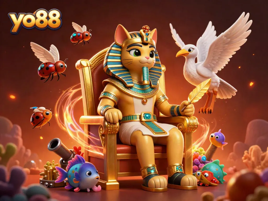 Experience thrilling fish shooting action at yo88, featuring vibrant sea creatures and cannon elements in a rich casino scene.
