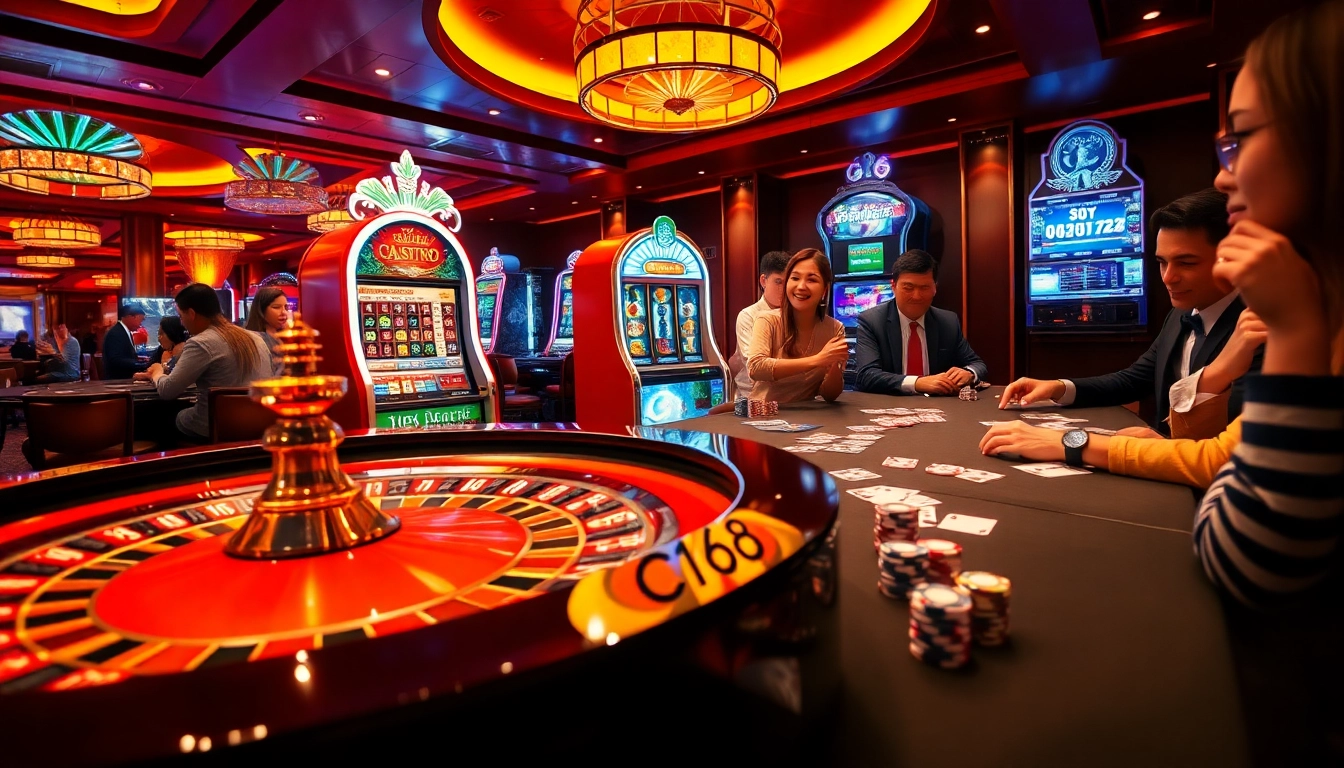 C168 offers an exciting gambling experience at a vibrant casino with roulette and slot machines.