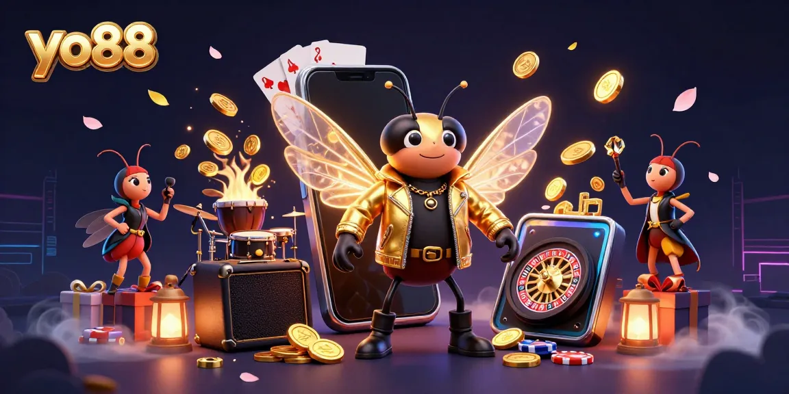 Experience thrilling games and excitement at yo88 with vibrant slot reels and lively animated characters.