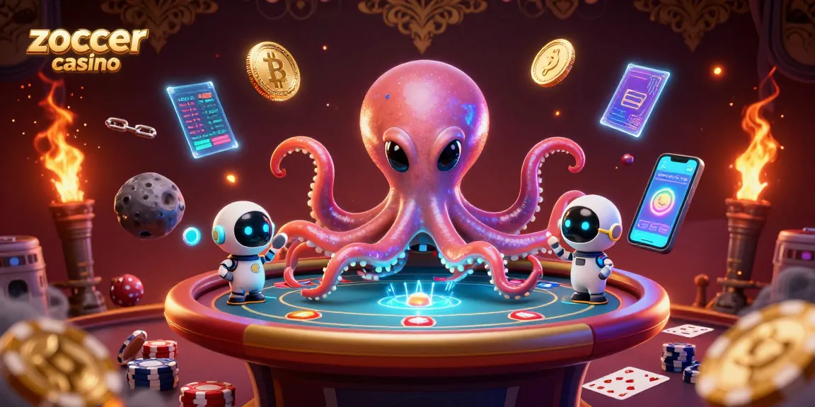 Play exciting games at zoccer casino, where colorful alien characters interact with poker elements.