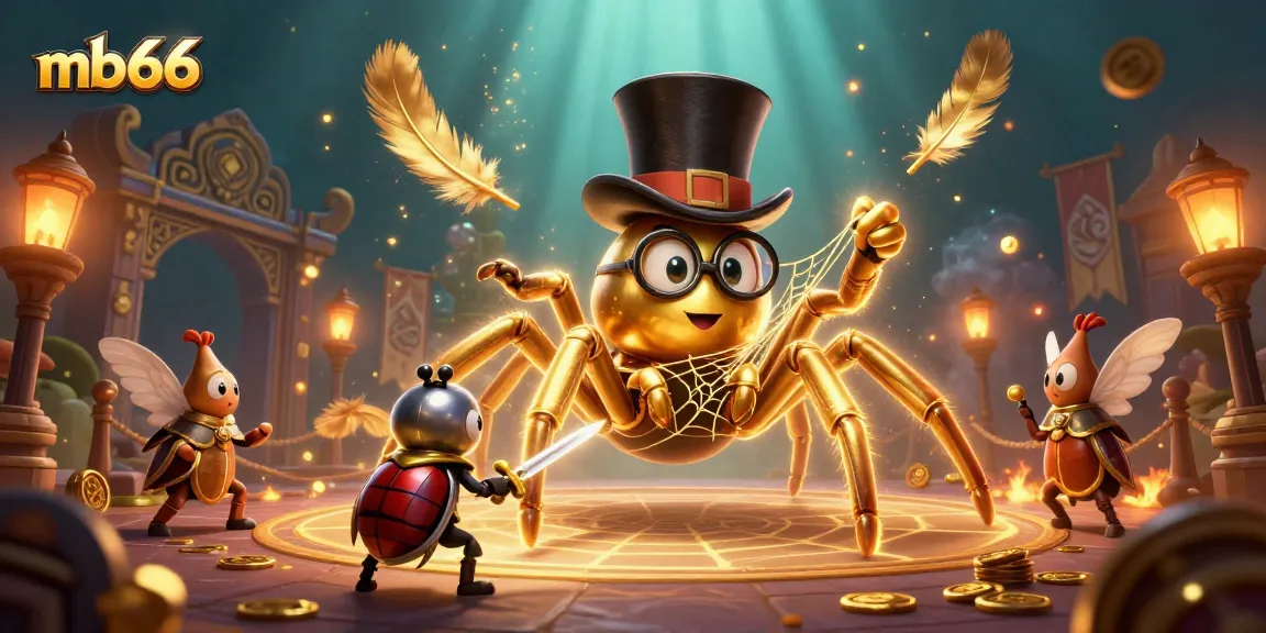 Experience thrilling gameplay with mb66 as the golden tarantula weaves fortunes within a vibrant casino.